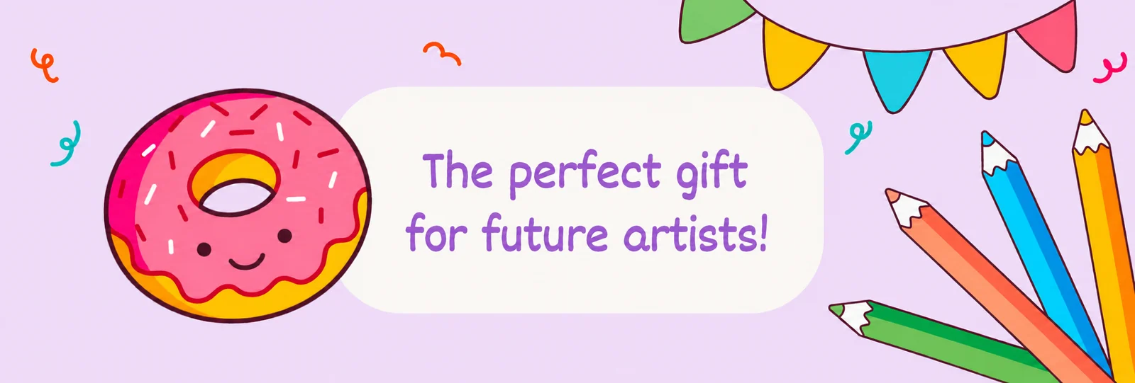 The perfect gift for future artists: a donut and colored pencils