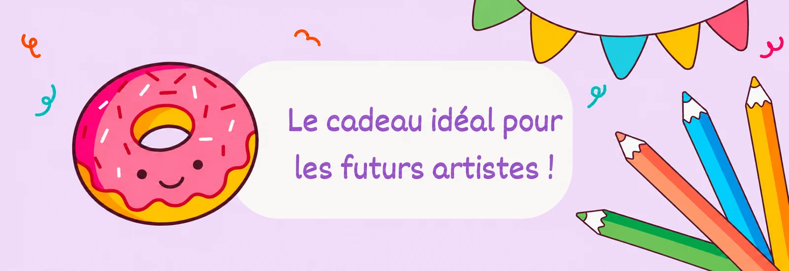 Le cadeau idéal pour les futurs artistes : un donut et des crayons de couleur