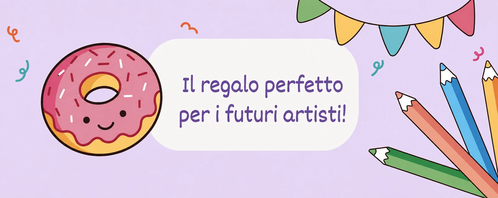 Il regalo perfetto per i futuri artisti: una ciambella e matite colorate