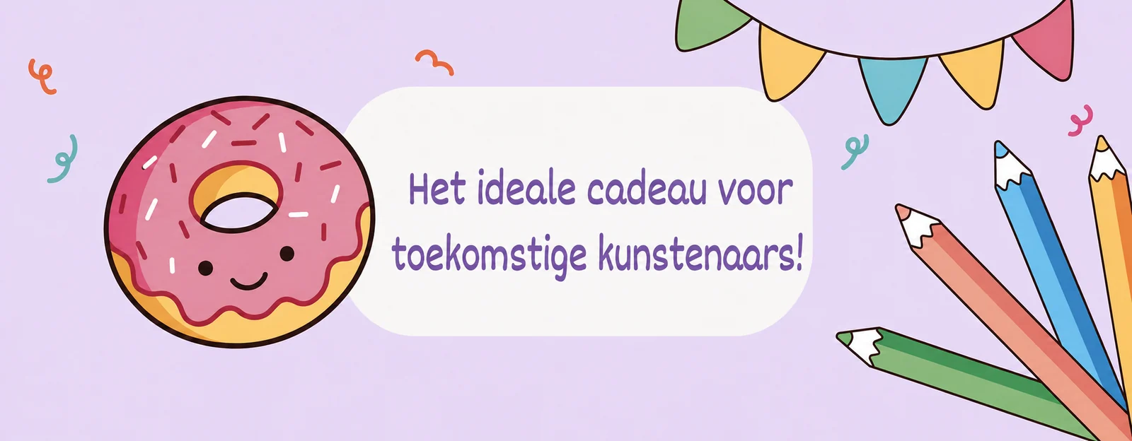 Het ideale cadeau voor toekomstige kunstenaars: een donut en kleurpotloden