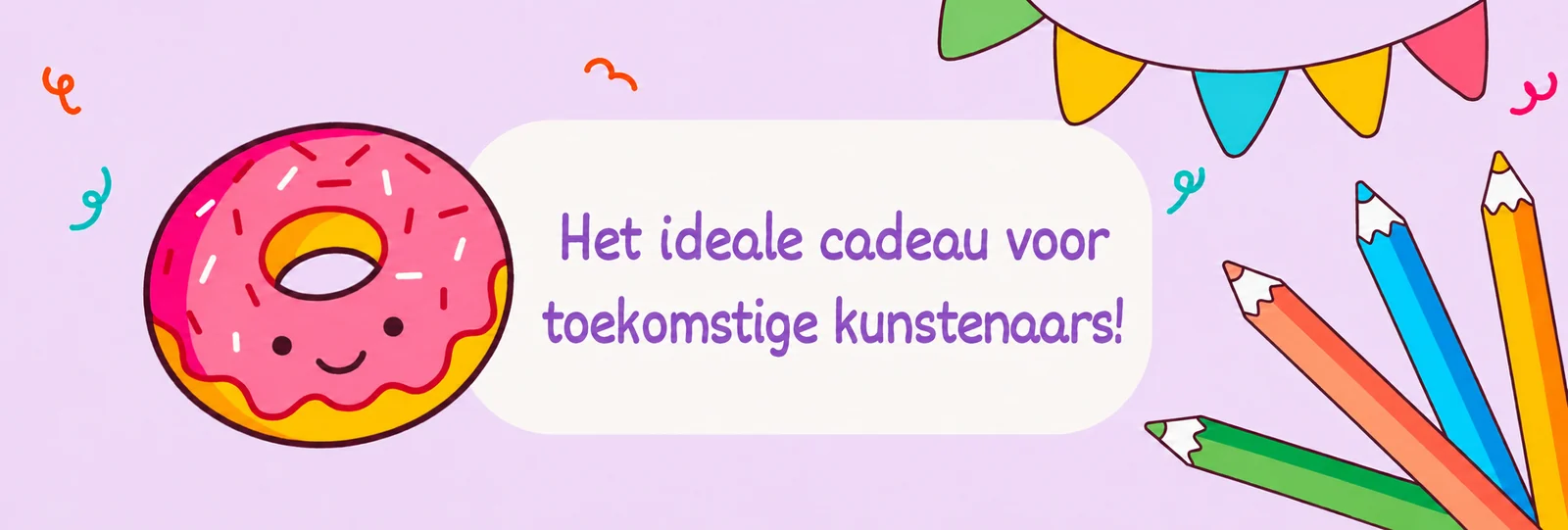 Het ideale cadeau voor toekomstige kunstenaars: een donut en kleurpotloden