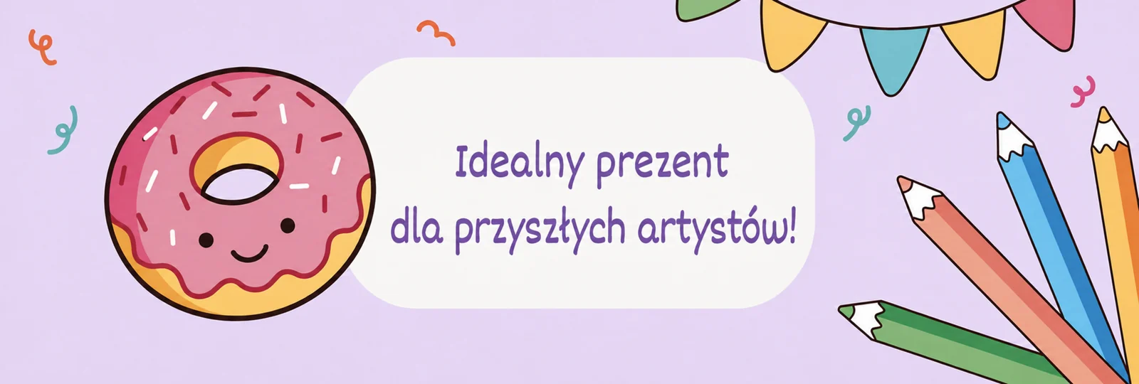 Idealny prezent dla przyszłych artystów: pączek i kredki