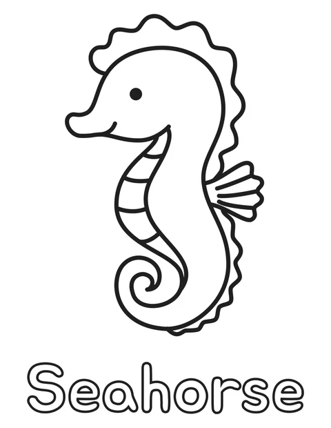 Seahorse coloring page