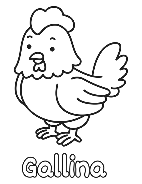 Gallina para colorear