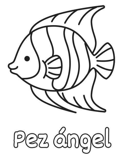 Pez ángel para colorear
