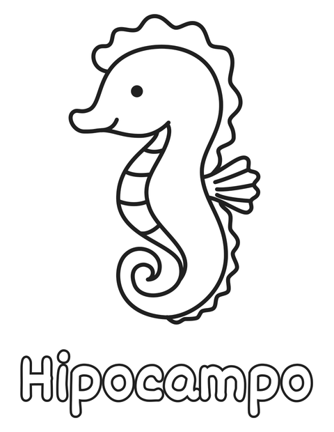 Hipocampo para colorear