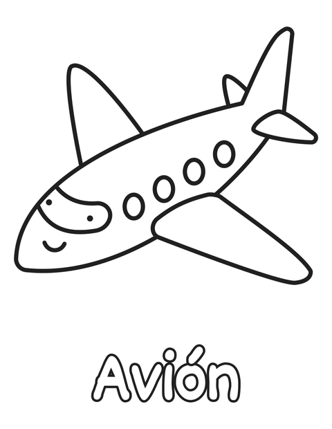 Avión para colorear