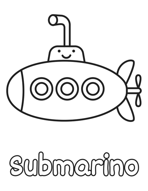Submarino para colorear