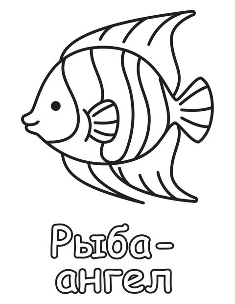Рыба-ангел раскраска