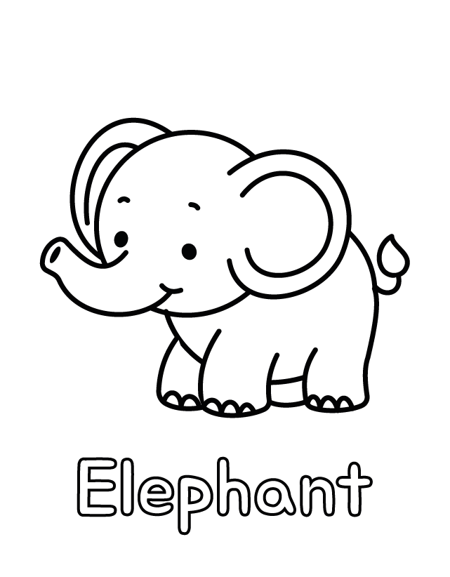 Free printable coloring page for toddlers: Elephant