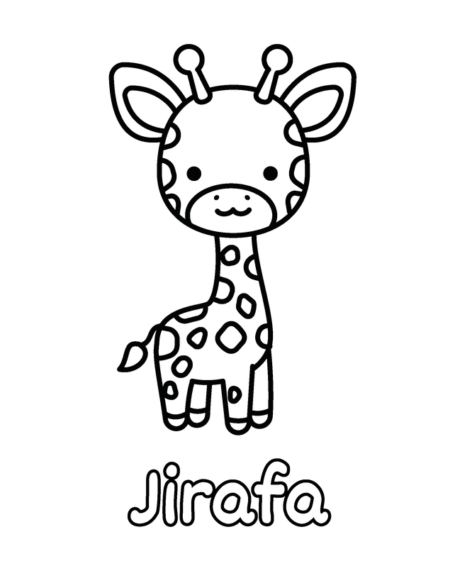 Dibujo para colorear gratis para niños pequeños: Jirafa