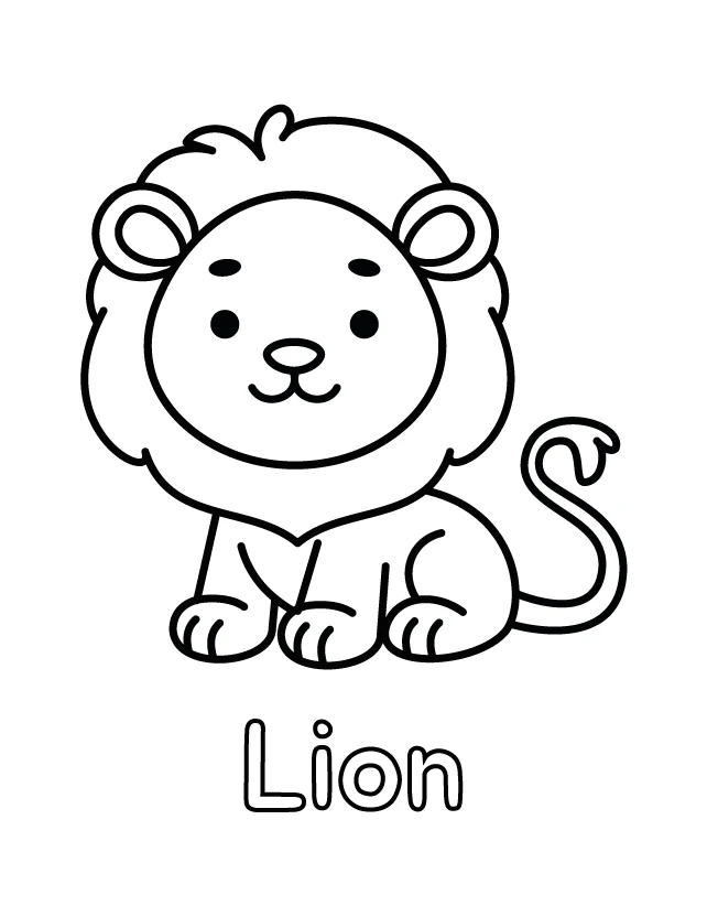 Free printable coloring page for toddlers: Lion